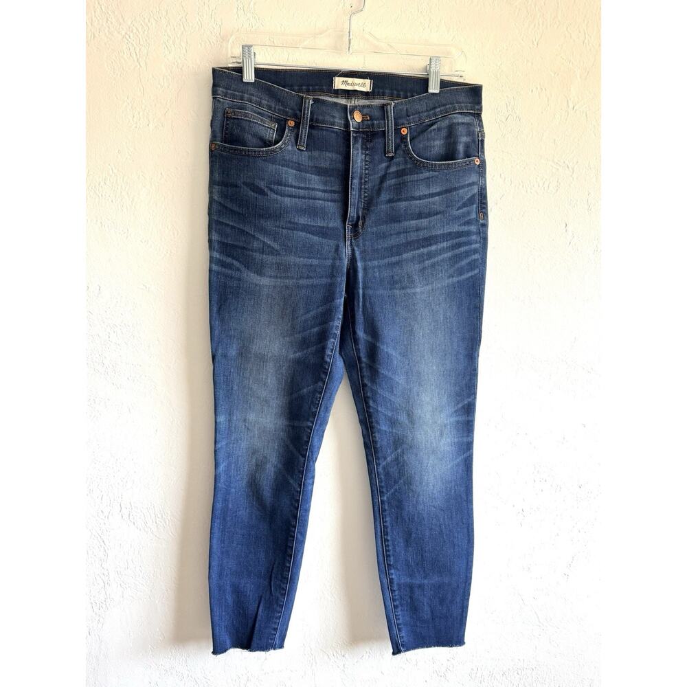 Madewell Women’s 9” High Rise Skinny Crop Raw Hem Cotton Blend Jeans Size 31